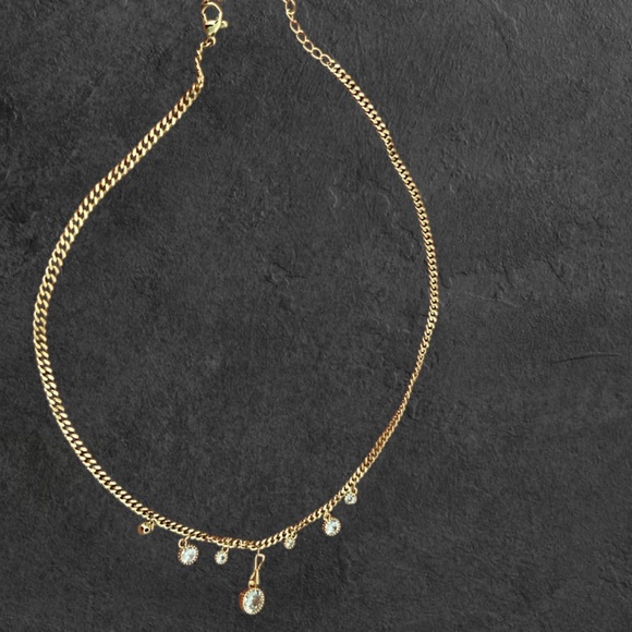 Pretty Bird Jewelry Jewelry - Pretty Bird Gold Necklace with Sparkling clear stones Accents